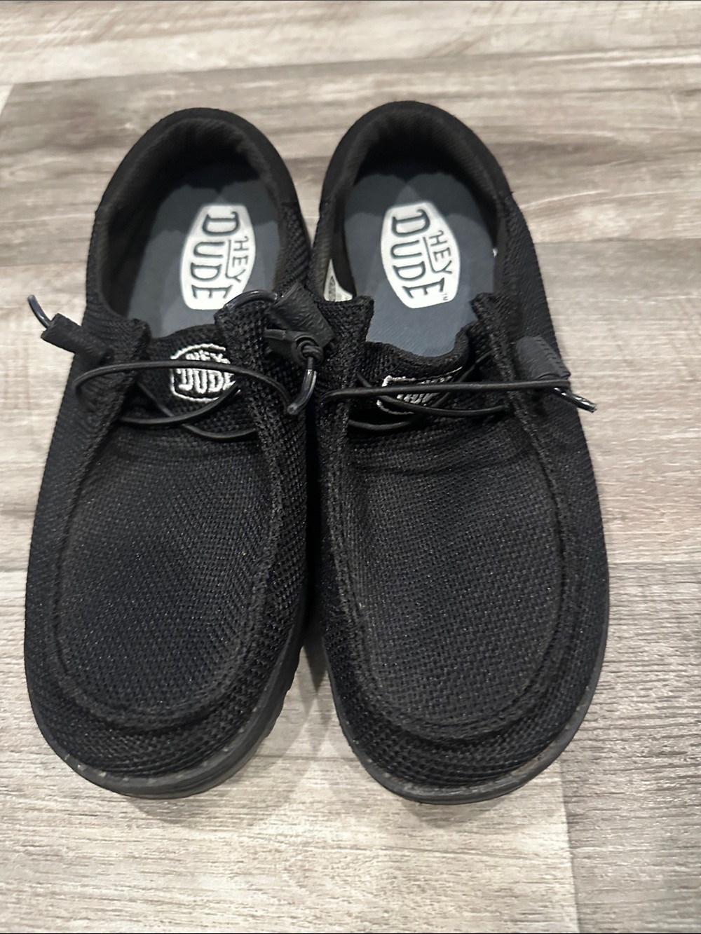 Hey Dude Wally Stretch Sox Black Sneakers